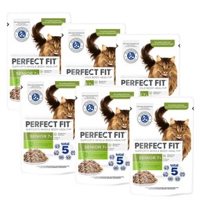 Karma dla kota PERFECT FIT Senior 7 + Indyk z marchewką 6 x 85 g