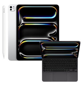 Tablet APPLE iPad Pro 13" 7 gen. 2024 256 GB Wi-Fi Srebrny + Etui na iPad Pro 13 cali APPLE Magic Keyboard Czarny Klawiatura + Rysik APPLE Pencil Pro