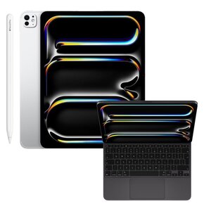 Tablet APPLE iPad Pro 13" 7 gen. 2024 2 TB 5G Wi-Fi Srebrny + Etui na iPad Pro 13 cali APPLE Magic Keyboard Czarny Klawiatura + Rysik APPLE Pencil Pro