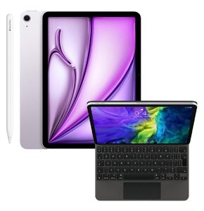 Tablet APPLE iPad Air 11 6 gen. 2024 128 GB Wi-Fi + Etui na iPad Air / iPad Pro APPLE Magic Keyboard + Rysik APPLE Pencil Pro