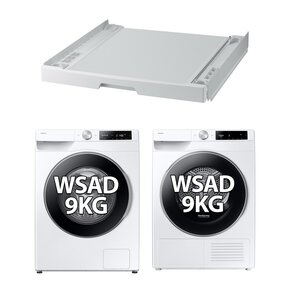 Pralka SAMSUNG WW90DG6U85LEU4 AI 9kg 1400 obr Autodozowanie + Suszarka SAMSUNG DV90T6240LE Optimal Dry AI Control + Łącznik SAMSUNG SKK-UDW