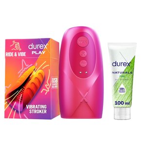 Wibrujący masturbator DUREX Play Ride & Vibe + Żel intymny DUREX Naturals Pure 100 ml
