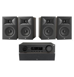 Amplituner JBL MA310 Czarny + Kolumna głośnikowa JBL Stage 2 240 B Czarny (4 szt.) + Głośnik centralny JBL Stage 2 245C Czarny (1 szt.)