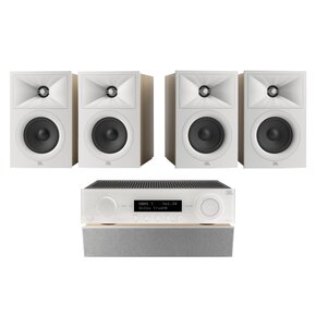 Amplituner JBL MA510 Biały + Kolumna głośnikowa JBL Stage 2 240 B Biały (4 szt.) + Głośnik centralny JBL Stage 2 245C Biały (1 szt.)