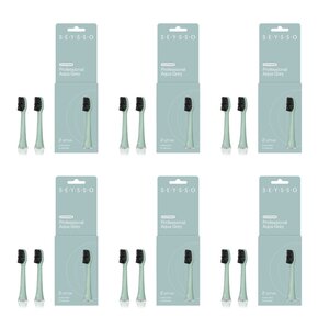 Oryginalna końcówka do szczoteczki SEYSSO Basic Color (12 szt.) Aqua Grey (Docierają do trudno dostępnych miejsc)