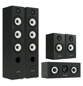 Kolumna głośnikowa PYLON AUDIO Pearl 27 Czarny jesion (2 szt.) + Kolumny głośnikowe PYLON AUDIO Pearl Monitor Czarny jesion (2 szt.) + Głośnik centralny PYLON AUDIO Pearl Center Czarny jesion (1 szt.)