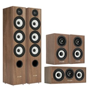 Kolumna głośnikowa PYLON AUDIO Pearl 27 Orzech (2 szt.) + Kolumny głośnikowe PYLON AUDIO Pearl Sat Orzech (2 szt.) + Głośnik centralny PYLON AUDIO Pearl Center Orzech (1 szt.)
