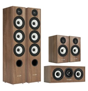 Kolumna głośnikowa PYLON AUDIO Pearl 27 Orzech (2 szt.) + Kolumny głośnikowe PYLON AUDIO Pearl Monitor Orzech (2 szt.) + Głośnik centralny PYLON AUDIO Pearl Center Orzech (1 szt.)