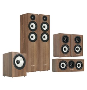 Kolumna głośnikowa PYLON AUDIO Pearl 25 Orzech (2 szt.) + Kolumny głośnikowe PYLON AUDIO Pearl Sat Orzech (2 szt.) + Głośnik centralny PYLON AUDIO Pearl Center Orzech (1 szt.) + Subwoofer PYLON AUDIO Pearl Sub Orzech