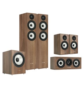 Kolumna głośnikowa PYLON AUDIO Pearl 25 Orzech (2 szt.) + Kolumny głośnikowe PYLON AUDIO Pearl Monitor Orzech (2 szt.) + Głośnik centralny PYLON AUDIO Pearl Center Orzech (1 szt.) + Subwoofer PYLON AUDIO Pearl Sub Orzech