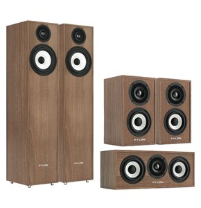 Koluma głośnikowa PYLON AUDIO Pearl 20 Orzech (2 szt.) + Kolumny głośnikowe PYLON AUDIO Pearl Sat Orzech (2 szt.) + Głośnik centralny PYLON AUDIO Pearl Center Orzech (1 szt.)