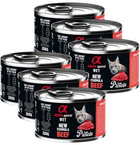 Karma dla kota ALPHA SPIRIT Protein Beef Wołowina 6 x 200 g