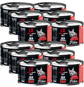 Karma dla kota ALPHA SPIRIT Protein Beef Wołowina 12 x 200 g