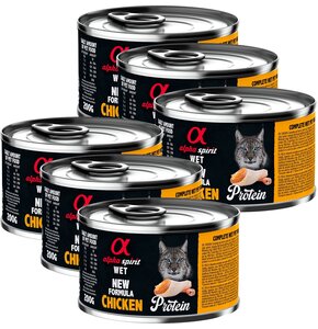 Karma dla kota ALPHA SPIRIT Protein Chicken Kurczak 6 x 200 g