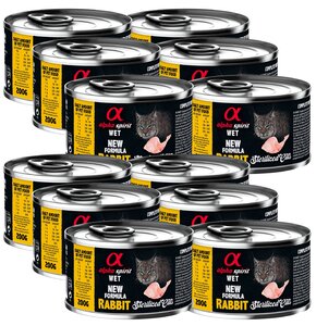 Karma dla kota ALPHA SPIRIT Sterilised Cats Rabbit 12 x 200 g