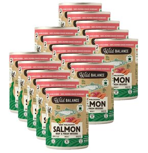 Karma dla psa WILD BALANCE Łosoś z wołowiną, marchewką i szpinakiem 15 x 400 g