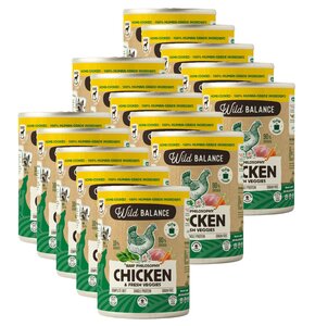 Karma dla psa WILD BALANCE Kurczak z marchewką i szpinakiem 15 x 400 g