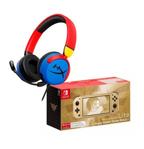 Konsola NINTENDO Switch Lite Hyrule Edition + Słuchawki HYPERX Cloud Mini Nauszne Wielokolorowy