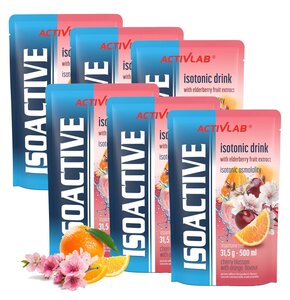 Izotonik ACTIVLAB Isoactive Kwiat wiśni z pomarańczą 6 x 31,5 g
