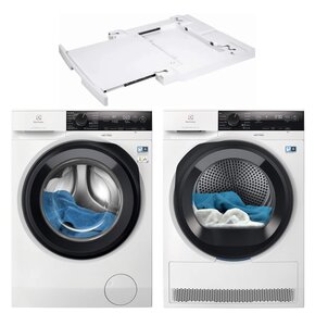 Pralka ELECTROLUX MEW4E8Y7P SteamCare 700 kl.A 8kg 1400 obr QuickCare 69' + Suszarka ELECTROLUX MEWD4E8C7P + Łącznik ELECTROLUX E1WYHSK1