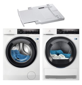 Pralka ELECTROLUX MEW4E8Y7P SteamCare 700 kl.A 8kg 1400 obr QuickCare 69' + Suszarka ELECTROLUX MEWD4E8C7P + Łącznik AEG A1WYHSK1