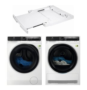 Pralka ELECTROLUX EW9F5417WCP ColourCare 900 10kg 1400 obr SoftWater + Suszarka ELECTROLUX EW7D597UCP Absolute Care 700 z pompą ciepła + Łącznik ELECTROLUX E1WYHSK2