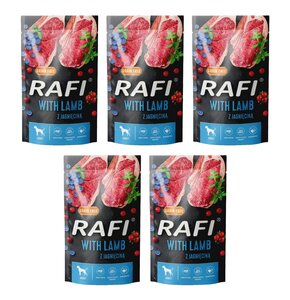 Karma dla psa RAFI z jagnięciną, borówką i żurawiną 5 x 500 g