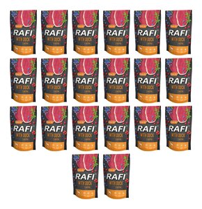 Karma dla psa RAFI z kaczką, borówką i żurawiną 20 x 500 g