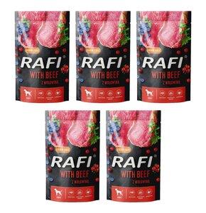 Karma dla psa RAFI z wołowiną, borówką i żurawiną 5 x 500 g