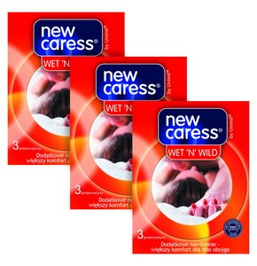 Prezerwatywy UNIMIL New Caress Wet N'Wild  (9 szt.)