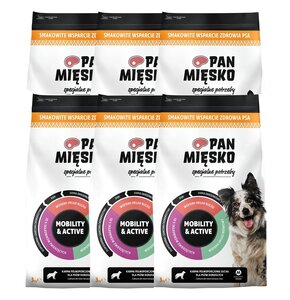 Karma dla psa PAN MIĘSKO Specjalne potrzeby Mobility & Active Chrupki M 6 x 3 kg