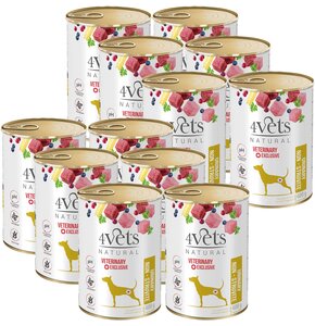 Karma dla psa 4VETS NATURAL Urinary Non Struvit Dog 12 x 400 g