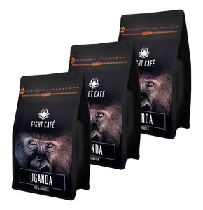 Kawa ziarnista EIGHT CAFE Arabica Uganda 3 x 1 kg (Rzemieślnicza)