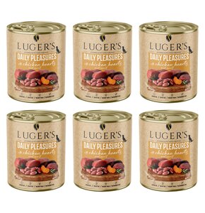 Karma dla psa LUGER'S Daily Pleasures z sercami z kurczaka i marchewką 6 x 800 g