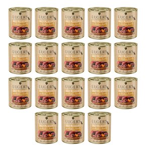 Karma dla psa LUGER'S Daily Pleasures z sercami z kurczaka i marchewką 18 x 800 g