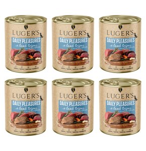 Karma dla psa LUGER'S Daily Pleasures z żołądkami jagnięcymi, marchewką i pietruszką 6 x 800 g