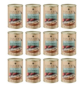 Karma dla psa LUGER'S Daily Pleasures z dorszem, makrelą, pomidorem i ryżem brązowym 12 x  400 g