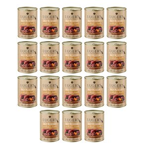 Karma dla psa LUGER'S Daily Pleasures z sercami z kurczaka i marchewką 18 x 400 g
