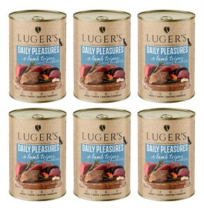 Karma dla psa LUGER'S Daily Pleasures z żołądkami jagnięcymi, marchewką i pietruszką 6 x 400 g