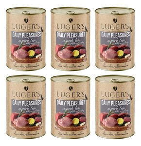 Karma dla psa LUGER'S Daily Pleasures ze schabem wieprzowym, ziemniakiem i pietruszką 6 x 400 g