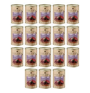 Karma dla psa LUGER'S Puppy's Time z wątróbką z królika, szpinakiem i żurawiną 18 x 400 g