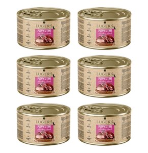 Karma dla psa LUGER'S Puppy's Time z indykiem, jagnięciną i żurawiną 6 x 185 g