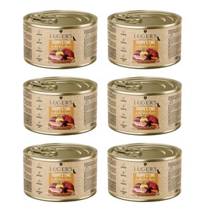 Karma dla psa LUGER'S Puppy's Time z wątróbką z kurczaka, marchewką i ziemniakiem 6 x 185 g