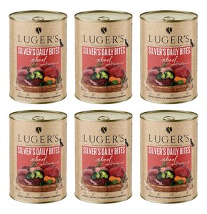 Karma dla psa LUGER'S Silver's Daily Bites z wołowiną, marchewką i brokułem 6 x 400 g