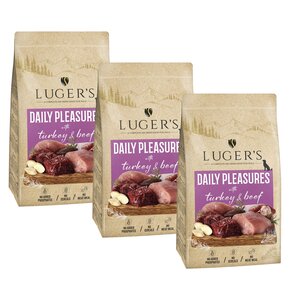 Karma dla psa suszona LUGER'S Daily Pleasures Indyk i Wołowina 3 x 9 kg