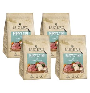 Karma dla psa suszona LUGER'S Puppy's Time Cielęcina z dorszem 4 x 3 kg