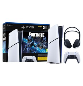 Konsola SONY PlayStation 5 Digital Slim Fortnite Cobalt - Zestaw Startowy + Słuchawki SONY Pulse Elite Bezprzewodowe, Nauszne, Dźwięk przestrzenny