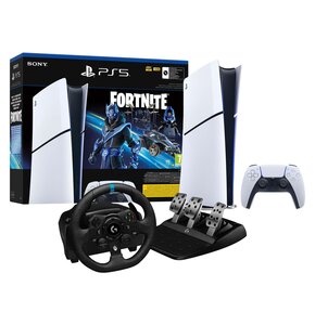 Konsola SONY PlayStation 5 Digital Slim Fortnite Cobalt - Zestaw Startowy + Kierownica LOGITECH G923 PC/PS4