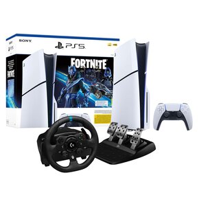 Konsola SONY PlayStation 5 Slim Fortnite Cobalt - Zestaw Startowy + Kierownica LOGITECH G923 PC/PS4