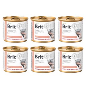 Karma dla kota BRIT Grain Free Veterinary Diet Cat Renal Tuńczyk z łososiem i groszkiem 6 x 200 g
